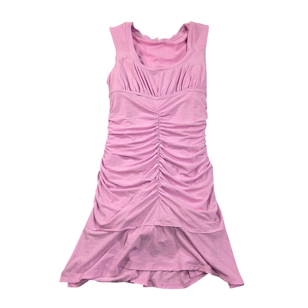 Free People Movement Exercise Dress XS Pink Ruched Built-in Shorts